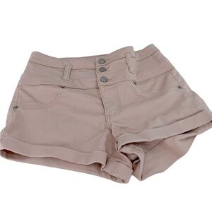 Xhileration Women’s Lt Pink High Rise Button Front Cuffed Shorts 2” Inseam Sz 4